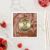 溶かしたチョコレートのココアファッジ旋回デザート スタンダードカクテルナプキン (インサイチュ)