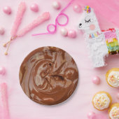 溶かしたチョコレートの質感 ペーパープレート (パーティー)