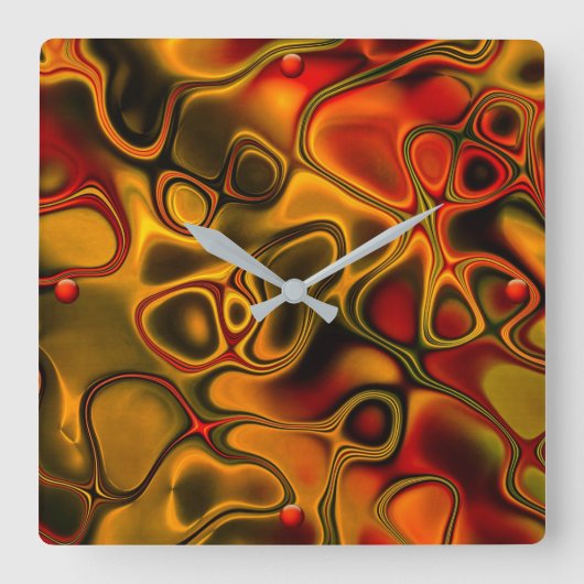 溶かしたチョコレート スクエア壁時計 (正面)