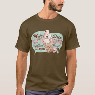 溶かして下さい「n」の滴りの柔らかいサーブのアイスクリームのティー( tシャツ