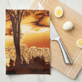 溶けたキッチンタオルの金ゴールド キッチンタオル (四つ折り)