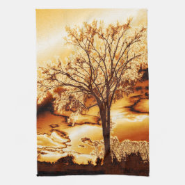 溶けたキッチンタオルの金ゴールド キッチンタオル