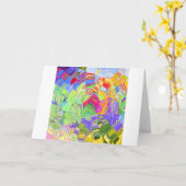 溶けたクレヨン カード (黄色い花)