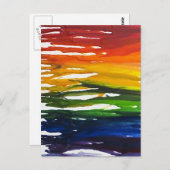 溶けたクレヨン キャンバスに ポストカード (正面/裏面)