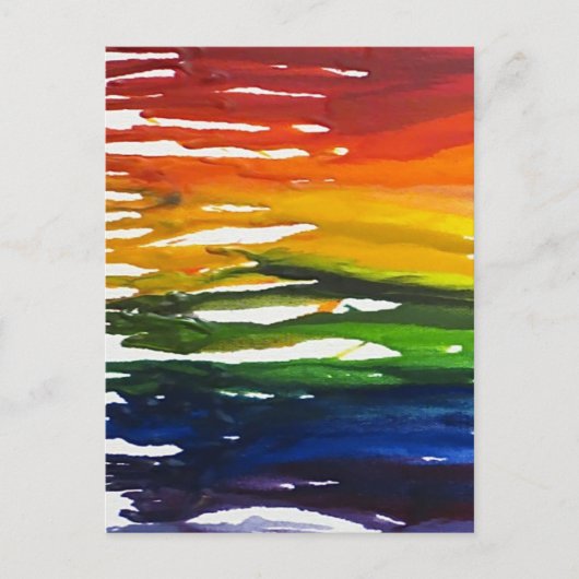 溶けたクレヨン キャンバスに ポストカード (正面)