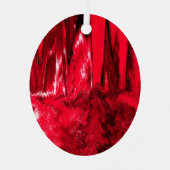 溶けたグリッチレッド メタルオーナメント (正面)