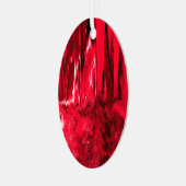溶けたグリッチレッド メタルオーナメント (正面左)