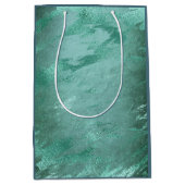 溶けた翡翠 | エメラルドグリーン ラグジュアリー大理石 ミディアムペーパーバッグ (正面)