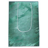 溶けた翡翠 | エメラルドグリーン ラグジュアリー大理石 ミディアムペーパーバッグ (裏面)