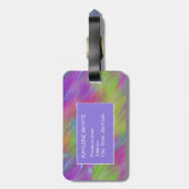 溶けた虹ガラスのラゲパーソナライズされたッジタグ ラゲッジタグ (裏面縦)