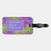 溶けた虹ガラスのラゲパーソナライズされたッジタグ ラゲッジタグ (裏面横)