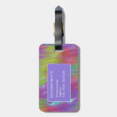溶けた虹ガラスのラゲパーソナライズされたッジタグ ラゲッジタグ (裏面縦)