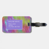 溶けた虹ガラスのラゲパーソナライズされたッジタグ ラゲッジタグ (裏面横)