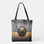 溶けた金属が滴るゴールデンベアヘッド 🐻 トートバッグ (裏面)