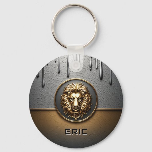 溶けた金属のゴールドライオン🦁 キーホルダー (裏面)