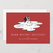 溶けた雪だるま - 面白いホリデーカード シーズンカード (正面/裏面)