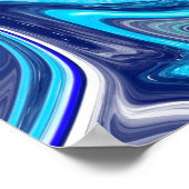 溶けた青 |大理石の流体アート ポスター (角)