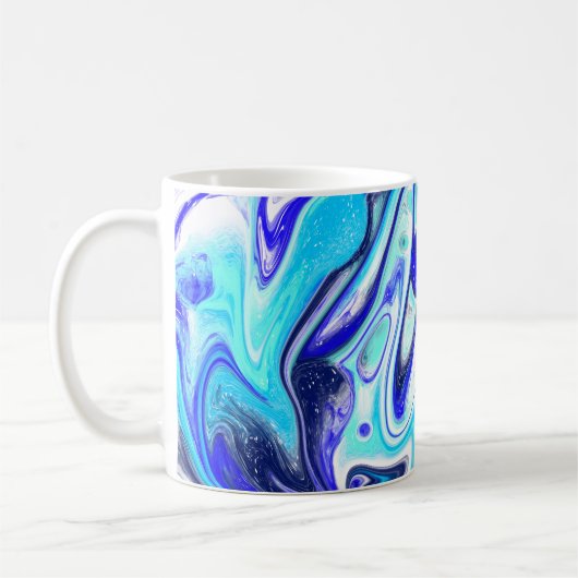 溶けた青 | Fluid Art コーヒーマグカップ (左)