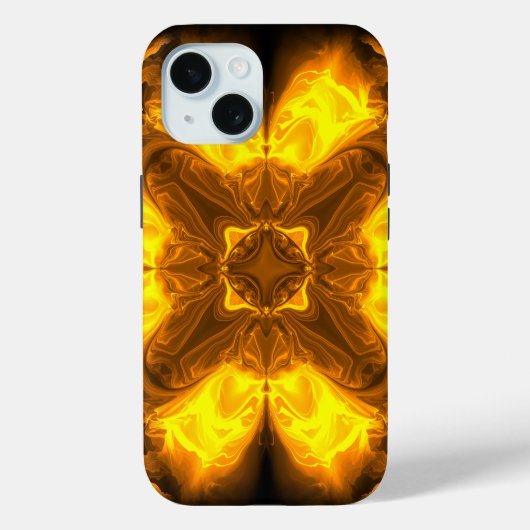溶けた黄金の太陽 フラクタルアート Case-Mate iPhoneケース (裏面)