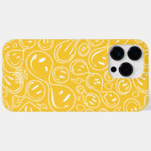 溶けているスマイルパターン イエロー Case-Mate iPhoneケース (裏面 (横))