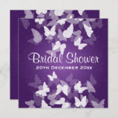 溶けにくい蝶紫ブライダルシャワー 招待状 (正面/裏面)