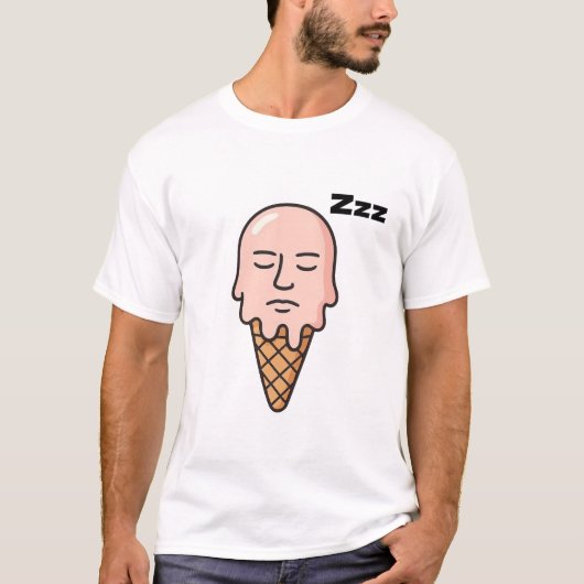 溶けゆく気分 - 眠るアイスクリーム Tシャツ (正面)