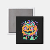 溶けるスライムのかぼちゃモンスター ハロウィン カートゥーン マグネット (正面/裏面)