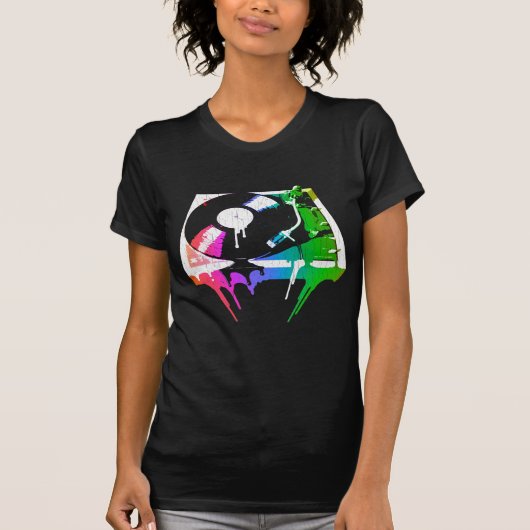 溶けるターンテーブル(ヴィンテージの動揺してな一見) Tシャツ (正面)