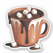 溶けるチョコレートの火山ファンタジーステッカー シール (正面)