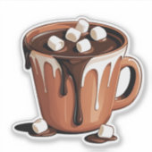 溶けるチョコレートの火山ファンタジーステッカー シール (正面)