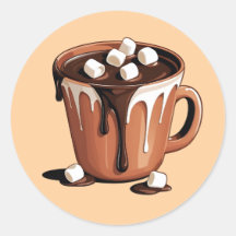 溶けるチョコレートの火山ファンタジーステッカー