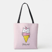 溶けるハート – かわいい夏のアイスクリーム トートバッグ (裏面)