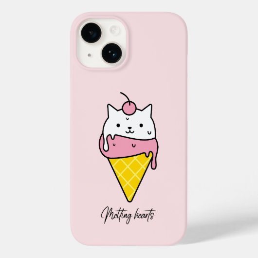 溶けるハート – かわいい夏のアイスクリーム Case-Mate iPhoneケース (裏面)