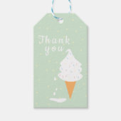 溶けるバニラアイスクリームコーンと散水器 ギフトタグ (正面)