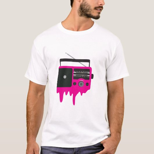 溶けるピンクのラジオ Tシャツ (正面)
