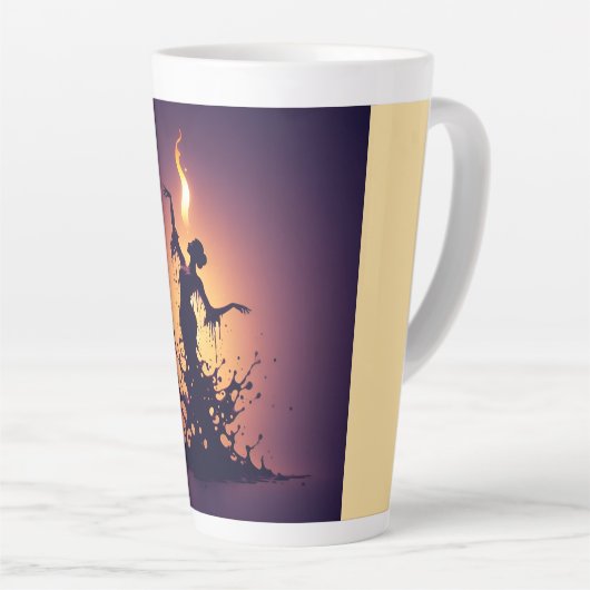 溶けるフラメンコダンサー カフェラテマグ (右アングル)