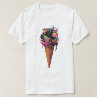 溶ける地球アイスクリームコーン - 気候変動Tシャツ Tシャツ