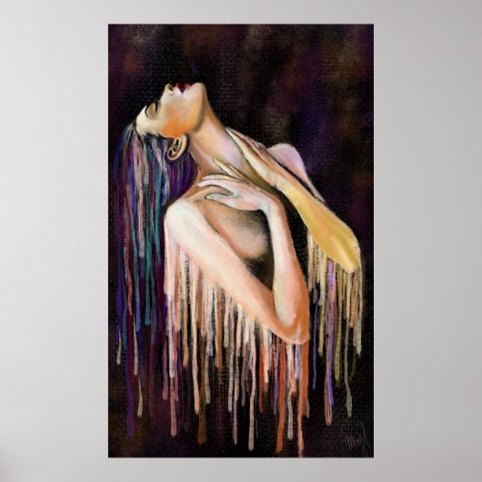 溶ける女性のポスタ絵画ー – Art ポスター (正面)