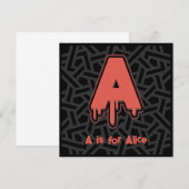 溶ける文字A - カスタム名前誕生日ギフト 招待状 (正面/裏面)