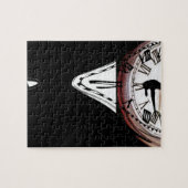 溶ける時計の超現実的な芸術の白黒 ジグソーパズル (横)