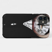 溶ける時計の超現実的な芸術の白黒 Case-Mate iPhoneケース (裏面(横))