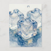 溶ける氷のマクロフォトグラフィー 水彩画 ポストカード (正面)