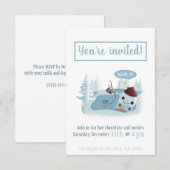 溶ける雪だるまのココア 招待状 (正面/裏面)