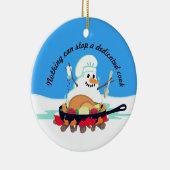 溶ける雪だるまのシェフの七面鳥のクリスマスのオーナメント セラミックオーナメント (右)