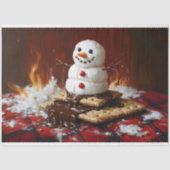 溶ける雪だるまのスモアクリスマスデコパージュ 薄葉紙 (正面)