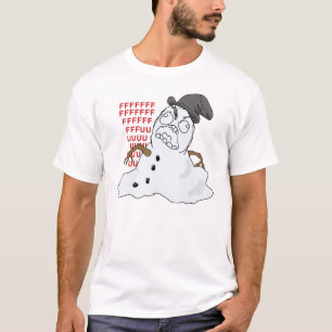 溶ける雪だるまの激怒のミームのワイシャツ Tシャツ