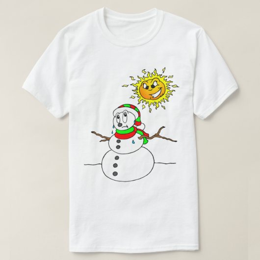 溶ける雪だるま、さよなら冬 Tシャツ (デザイン正面)