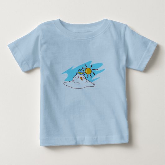 溶ける雪だるま - ベビーTシャツ (正面)