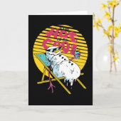 溶ける雪だるま 涼しくなるためにこんなに暑い カード (黄色い花)