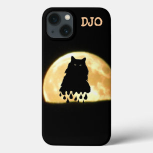 溶ける黒猫および満月 iPhone 13ケース